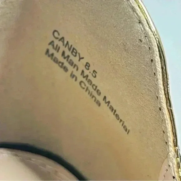 LEMON DROP BY  PRIVILEGED BLACK HEELS GOLD TRIM SIZE 8.5 - Picture 8 of 14